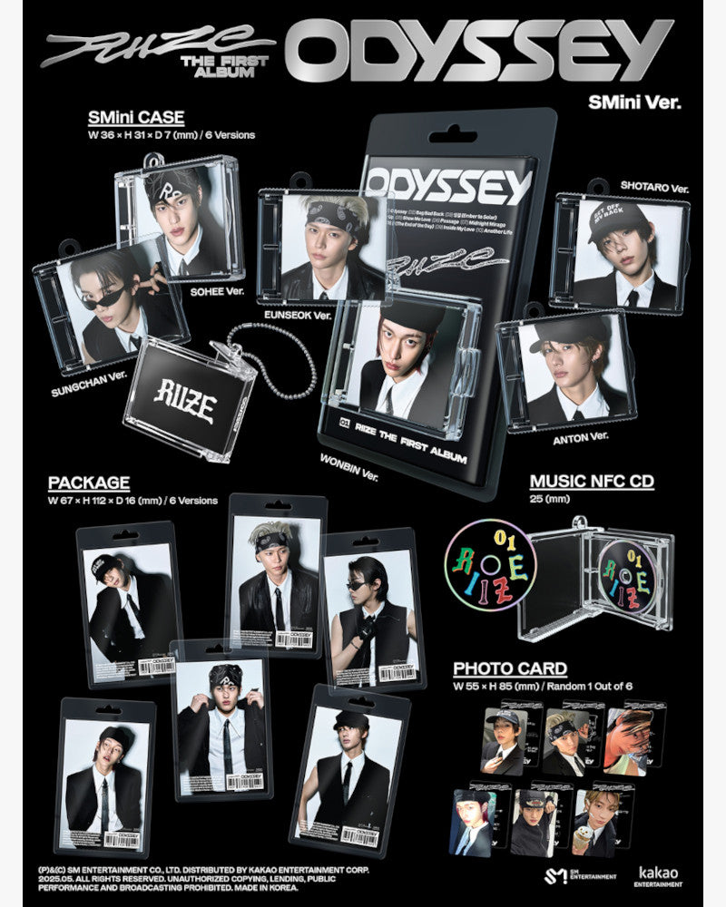 RIIZE - 1st Full Album [ODYSSEY] (SMini Ver.) (Smart Album) (6 Versions)