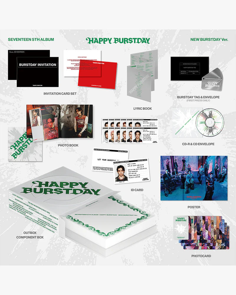 SEVENTEEN - 5th Album 'HAPPY BURSTDAY' (3 Versions)
