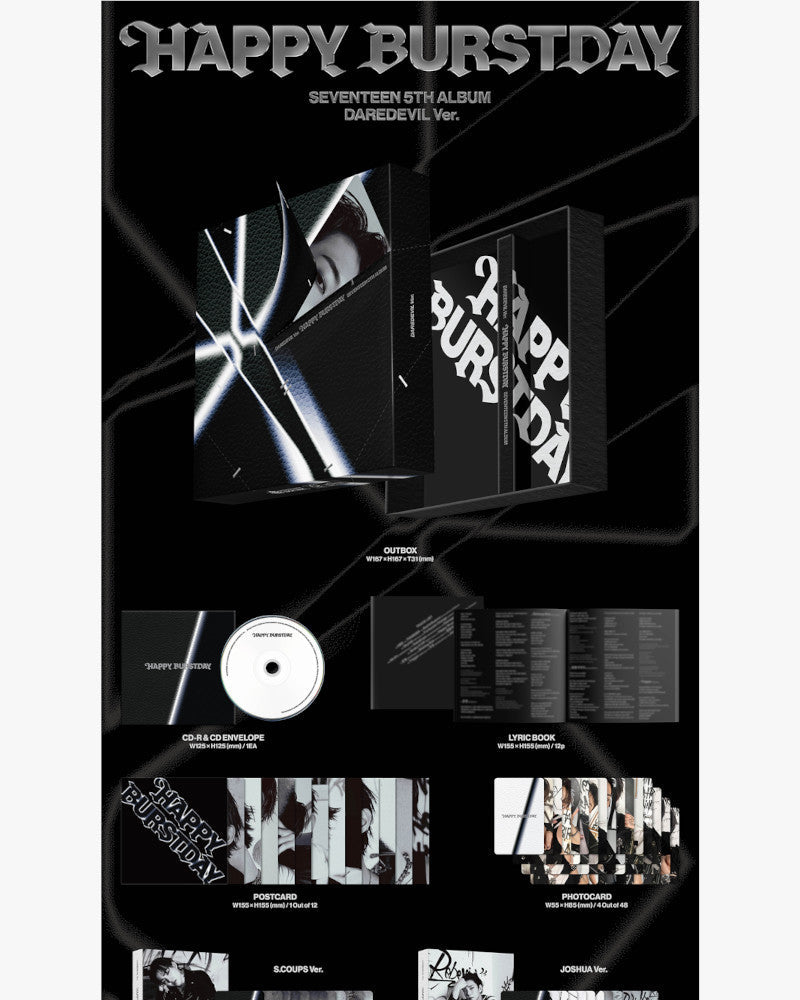 SEVENTEEN - 5th Album 'HAPPY BURSTDAY' (DAREDEVIL Ver.) (12 Versions-Random)